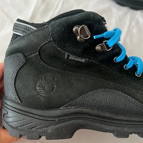 Boys size Black Waterproof leather Timberland Boots school